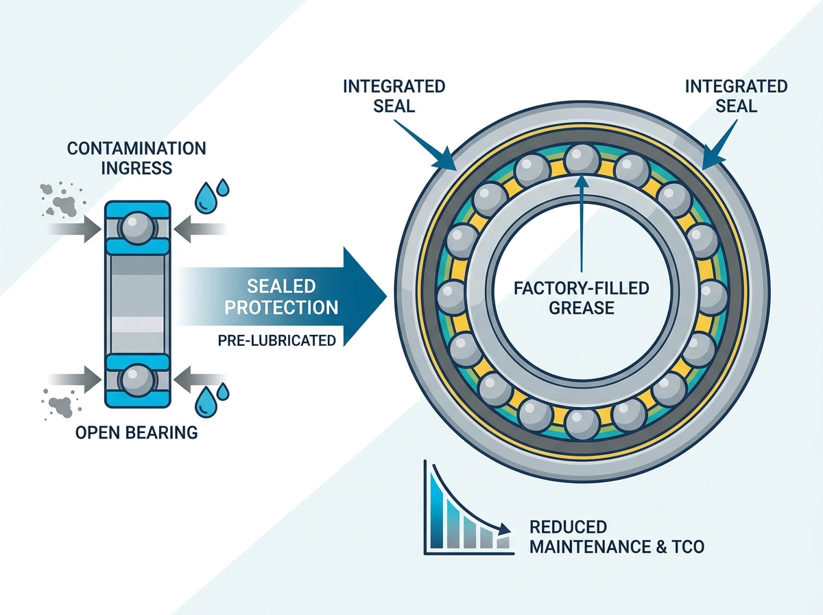 Sealed Spherical Roller Bearing internal mechanics and outer seals